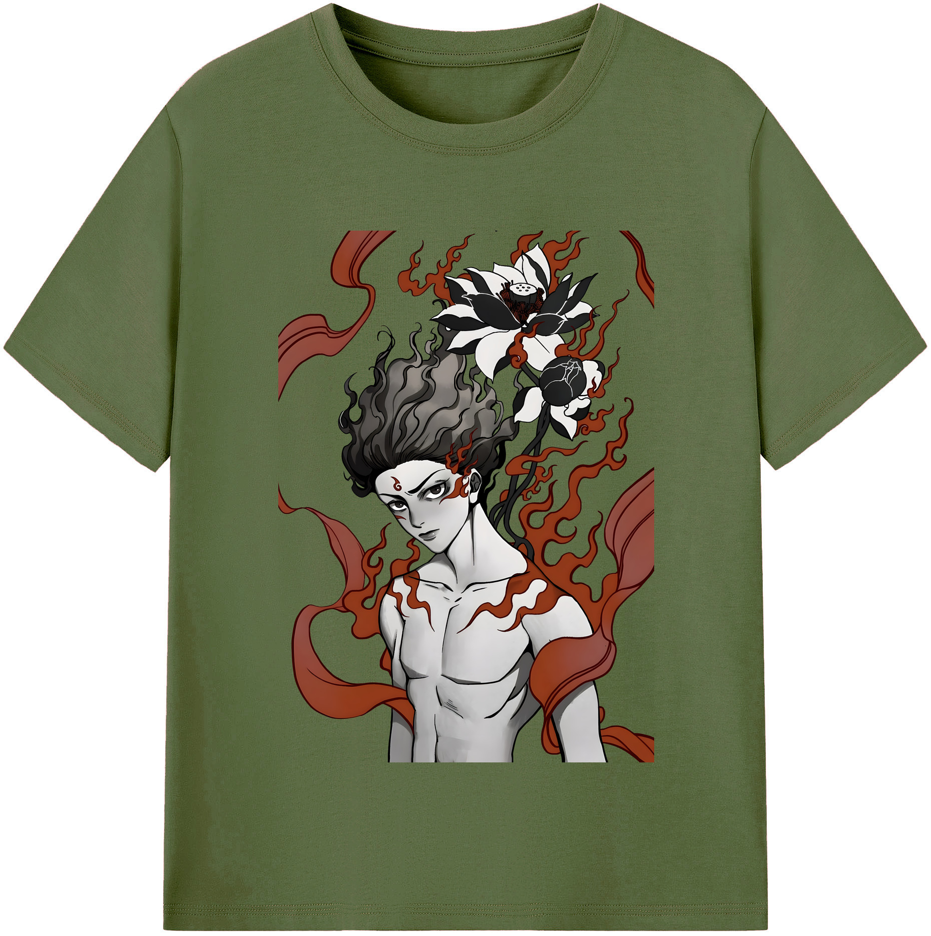 （画像用） Ne Zha 2 ナタ 魔童の大暴れ 綿100％半袖Tシャツ（フロントプリント）